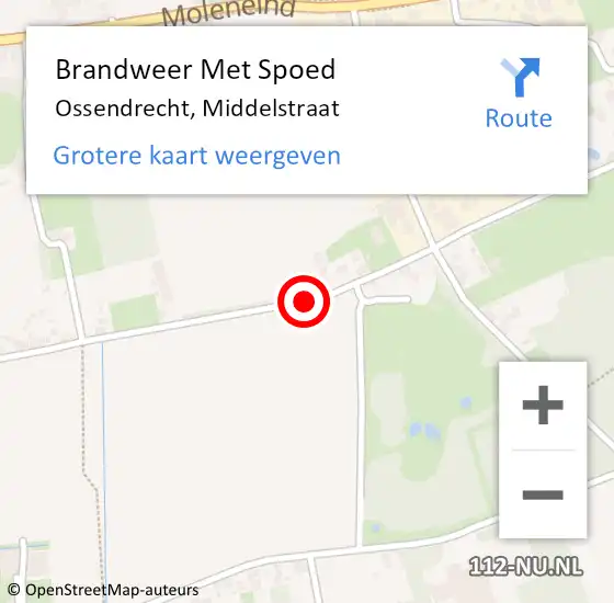 Locatie op kaart van de 112 melding: Brandweer Met Spoed Naar Ossendrecht, Middelstraat op 26 maart 2018 07:51