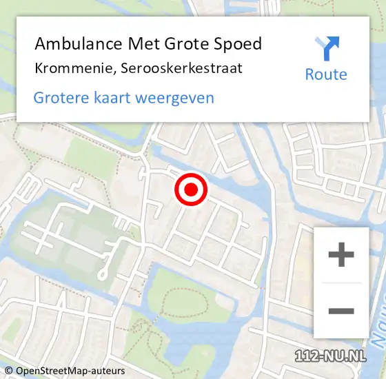 Locatie op kaart van de 112 melding: Ambulance Met Grote Spoed Naar Krommenie, Serooskerkestraat op 27 maart 2018 04:20