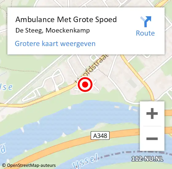 Locatie op kaart van de 112 melding: Ambulance Met Grote Spoed Naar De Steeg, Moeckenkamp op 27 maart 2018 08:14