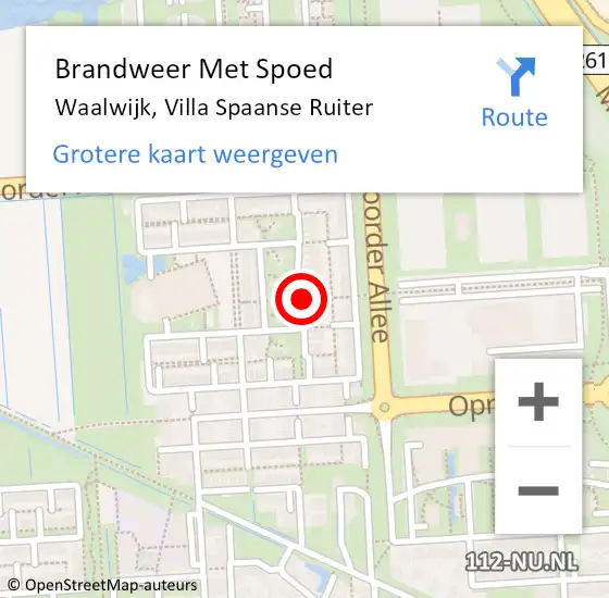 Locatie op kaart van de 112 melding: Brandweer Met Spoed Naar Waalwijk, Villa Spaanse Ruiter op 27 maart 2018 09:40
