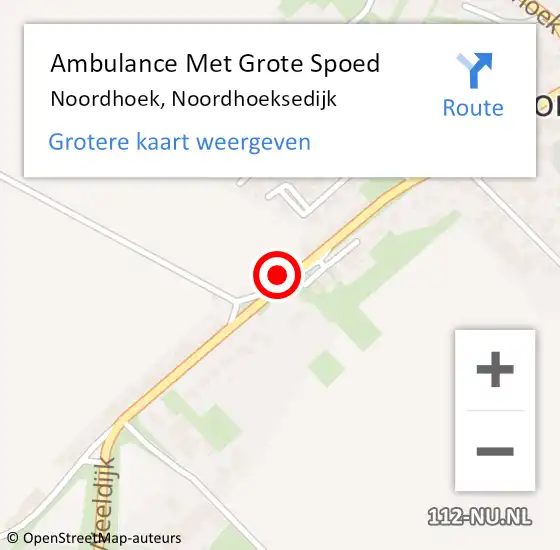 Locatie op kaart van de 112 melding: Ambulance Met Grote Spoed Naar Noordhoek, Noordhoeksedijk op 27 maart 2018 09:55