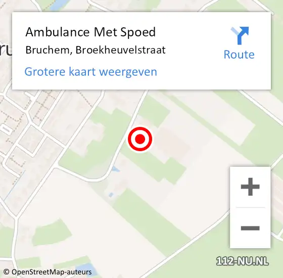 Locatie op kaart van de 112 melding: Ambulance Met Spoed Naar Bruchem, Broekheuvelstraat op 27 maart 2018 11:26