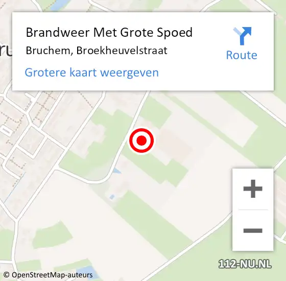 Locatie op kaart van de 112 melding: Brandweer Met Grote Spoed Naar Bruchem, Broekheuvelstraat op 27 maart 2018 11:36