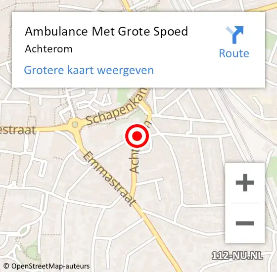 Locatie op kaart van de 112 melding: Ambulance Met Grote Spoed Naar Achterom op 27 maart 2018 14:18