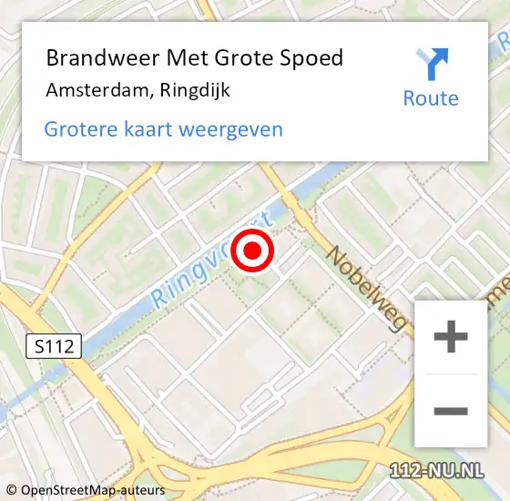 Locatie op kaart van de 112 melding: Brandweer Met Grote Spoed Naar Amsterdam, Ringdijk op 27 maart 2018 16:14