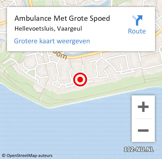 Locatie op kaart van de 112 melding: Ambulance Met Grote Spoed Naar Hellevoetsluis, Vaargeul op 27 maart 2018 19:01