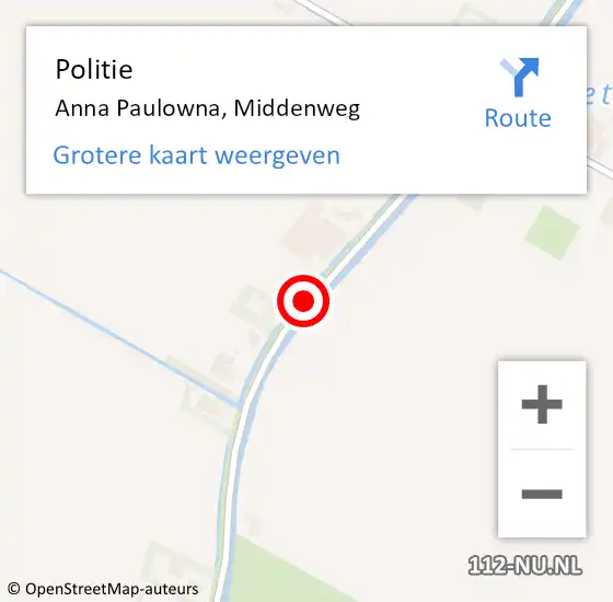 Locatie op kaart van de 112 melding: Politie Anna Paulowna, Middenweg op 28 maart 2018 09:48