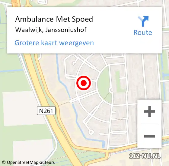 Locatie op kaart van de 112 melding: Ambulance Met Spoed Naar Waalwijk, Janssoniushof op 28 maart 2018 12:24