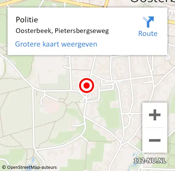 Locatie op kaart van de 112 melding: Politie Oosterbeek, Pietersbergseweg op 28 maart 2018 12:28