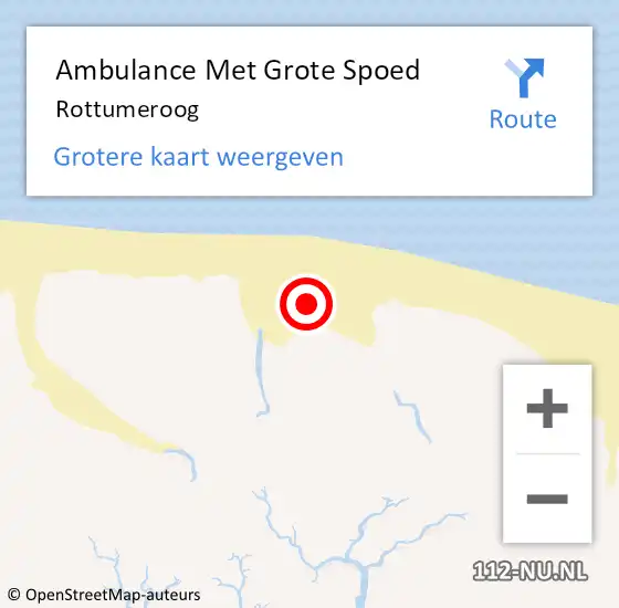 Locatie op kaart van de 112 melding: Ambulance Met Grote Spoed Naar Rottumeroog op 28 maart 2018 17:47