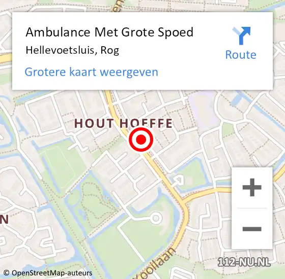 Locatie op kaart van de 112 melding: Ambulance Met Grote Spoed Naar Hellevoetsluis, Rog op 29 maart 2018 07:40