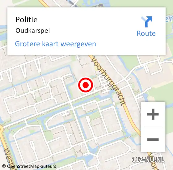 Locatie op kaart van de 112 melding: Politie Oudkarspel op 29 maart 2018 09:51