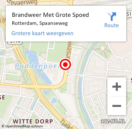 Locatie op kaart van de 112 melding: Brandweer Met Grote Spoed Naar Rotterdam, Spaanseweg op 29 maart 2018 18:15
