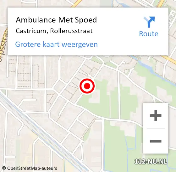 Locatie op kaart van de 112 melding: Ambulance Met Spoed Naar Castricum, Rollerusstraat op 29 maart 2018 19:52