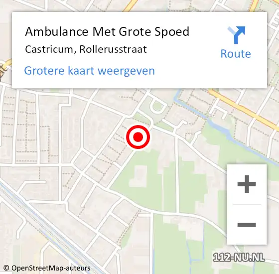 Locatie op kaart van de 112 melding: Ambulance Met Grote Spoed Naar Castricum, Rollerusstraat op 29 maart 2018 19:58
