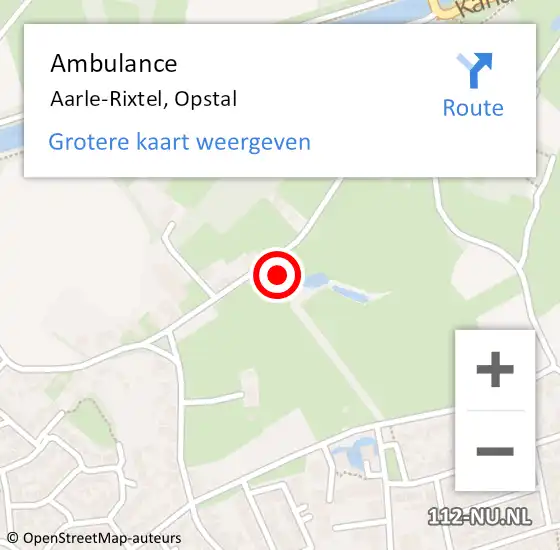 Locatie op kaart van de 112 melding: Ambulance Aarle-Rixtel, Opstal op 30 maart 2018 14:02