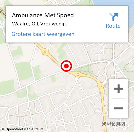 Locatie op kaart van de 112 melding: Ambulance Met Spoed Naar Waalre, O L Vrouwedijk op 30 maart 2018 14:51