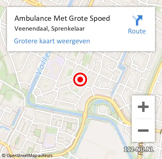 Locatie op kaart van de 112 melding: Ambulance Met Grote Spoed Naar Veenendaal, Sprenkelaar op 30 maart 2018 18:40