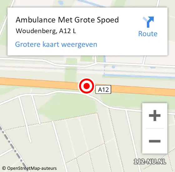 Locatie op kaart van de 112 melding: Ambulance Met Grote Spoed Naar Woudenberg, A12 L op 31 maart 2018 09:35