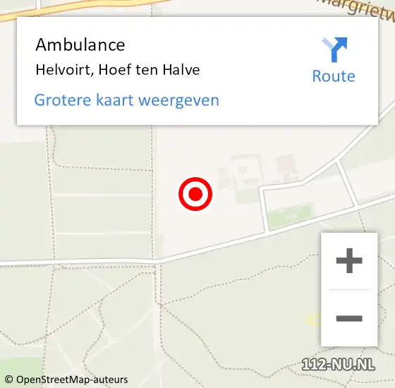 Locatie op kaart van de 112 melding: Ambulance Helvoirt, Hoef ten Halve op 31 maart 2018 10:33