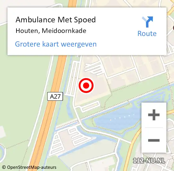 Locatie op kaart van de 112 melding: Ambulance Met Spoed Naar Houten, Meidoornkade op 31 maart 2018 12:54