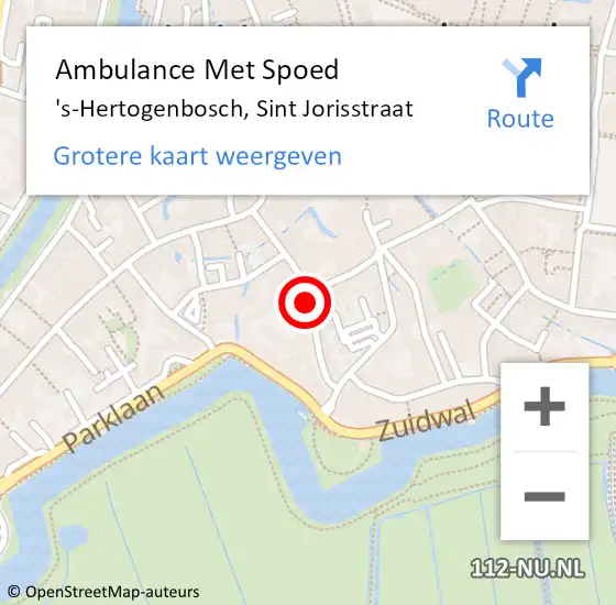 Locatie op kaart van de 112 melding: Ambulance Met Spoed Naar 's-Hertogenbosch, Sint Jorisstraat op 31 maart 2018 12:56
