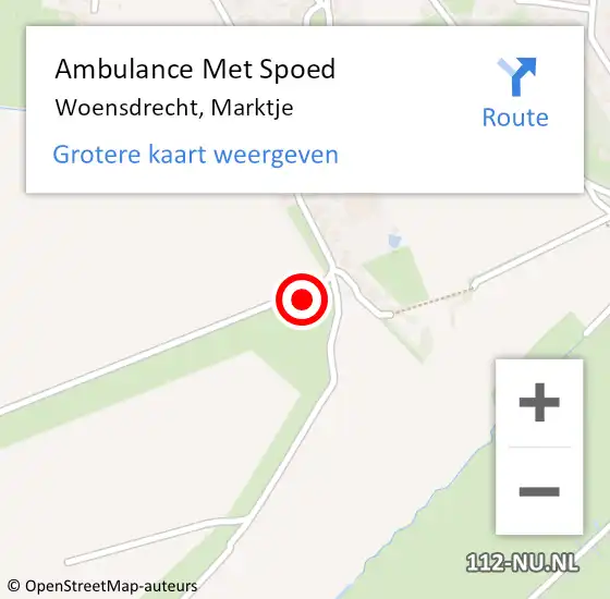 Locatie op kaart van de 112 melding: Ambulance Met Spoed Naar Woensdrecht, Marktje op 31 maart 2018 13:59