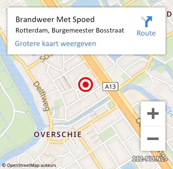 Locatie op kaart van de 112 melding: Brandweer Met Spoed Naar Rotterdam, Burgemeester Bosstraat op 31 maart 2018 14:01