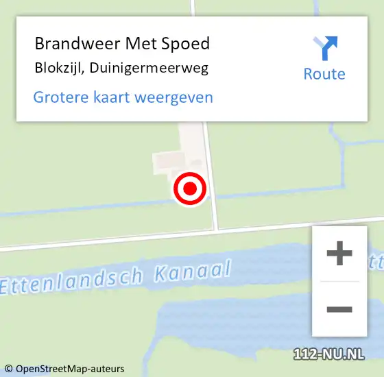 Locatie op kaart van de 112 melding: Brandweer Met Spoed Naar Blokzijl, Duinigermeerweg op 7 september 2013 09:25