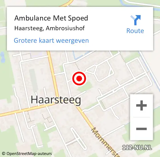 Locatie op kaart van de 112 melding: Ambulance Met Spoed Naar Haarsteeg, Ambrosiushof op 1 april 2018 11:15