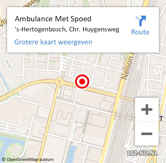 Locatie op kaart van de 112 melding: Ambulance Met Spoed Naar 's-Hertogenbosch, Chr. Huygensweg op 1 april 2018 20:45
