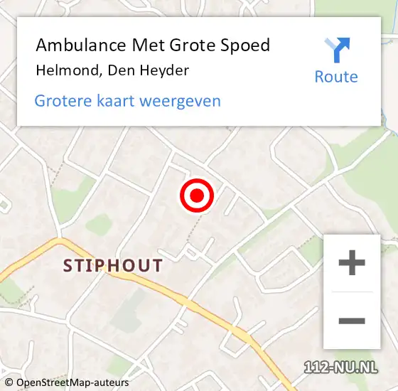 Locatie op kaart van de 112 melding: Ambulance Met Grote Spoed Naar Helmond, Den Heyder op 1 april 2018 23:34
