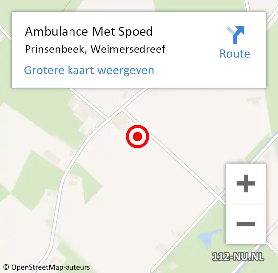 Locatie op kaart van de 112 melding: Ambulance Met Spoed Naar Prinsenbeek, Weimersedreef op 2 april 2018 03:55