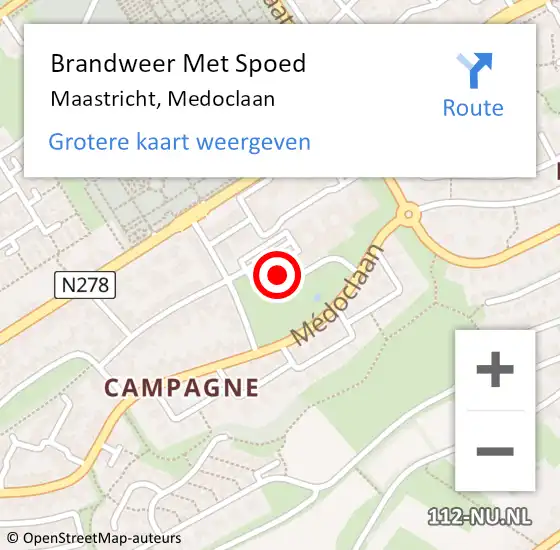 Locatie op kaart van de 112 melding: Brandweer Met Spoed Naar Maastricht, Medoclaan op 2 april 2018 11:45
