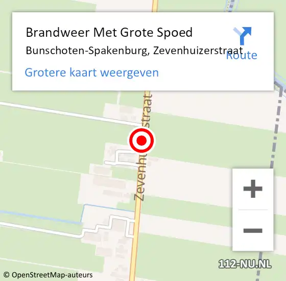 Locatie op kaart van de 112 melding: Brandweer Met Grote Spoed Naar Bunschoten-Spakenburg, Zevenhuizerstraat op 2 april 2018 20:06