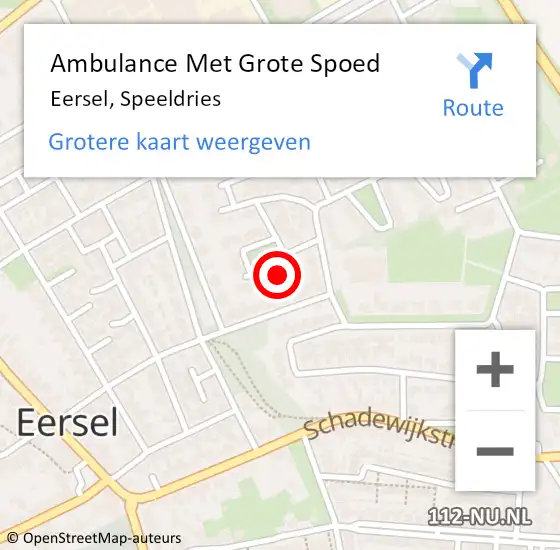 Locatie op kaart van de 112 melding: Ambulance Met Grote Spoed Naar Eersel, Speeldries op 3 april 2018 03:53
