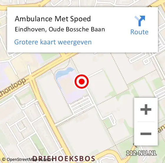 Locatie op kaart van de 112 melding: Ambulance Met Spoed Naar Eindhoven, Oude Bossche Baan op 3 april 2018 08:17