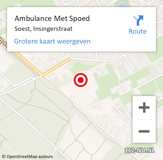 Locatie op kaart van de 112 melding: Ambulance Met Spoed Naar Soest, Insingerstraat op 3 april 2018 09:26