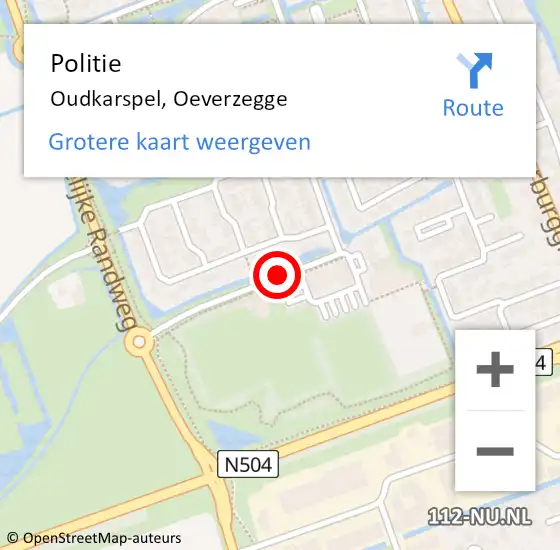 Locatie op kaart van de 112 melding: Politie Oudkarspel, Oeverzegge op 3 april 2018 12:55