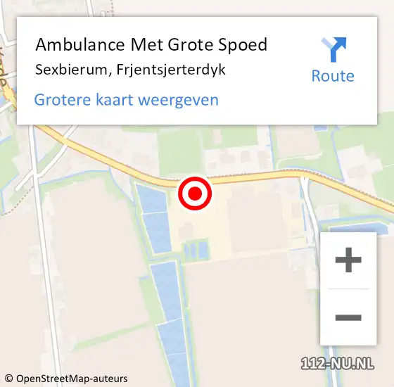 Locatie op kaart van de 112 melding: Ambulance Met Grote Spoed Naar Sexbierum, Frjentsjerterdyk op 3 april 2018 15:08