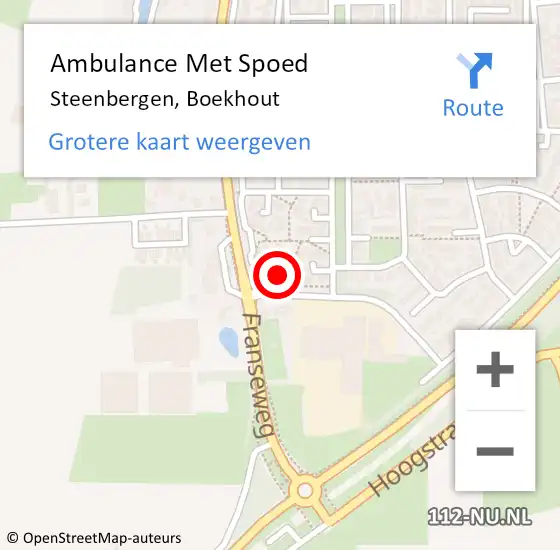 Locatie op kaart van de 112 melding: Ambulance Met Spoed Naar Steenbergen, Boekhout op 3 april 2018 16:00