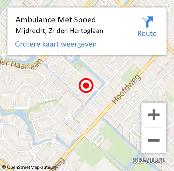 Locatie op kaart van de 112 melding: Ambulance Met Spoed Naar Mijdrecht, Zr den Hertoglaan op 4 april 2018 00:47