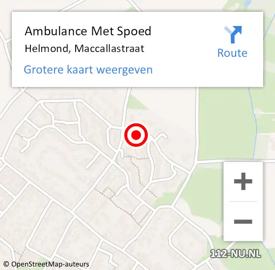 Locatie op kaart van de 112 melding: Ambulance Met Spoed Naar Helmond, Maccallastraat op 4 april 2018 08:51