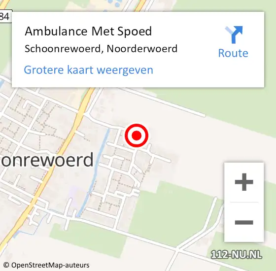Locatie op kaart van de 112 melding: Ambulance Met Spoed Naar Schoonrewoerd, Noorderwoerd op 4 april 2018 13:47