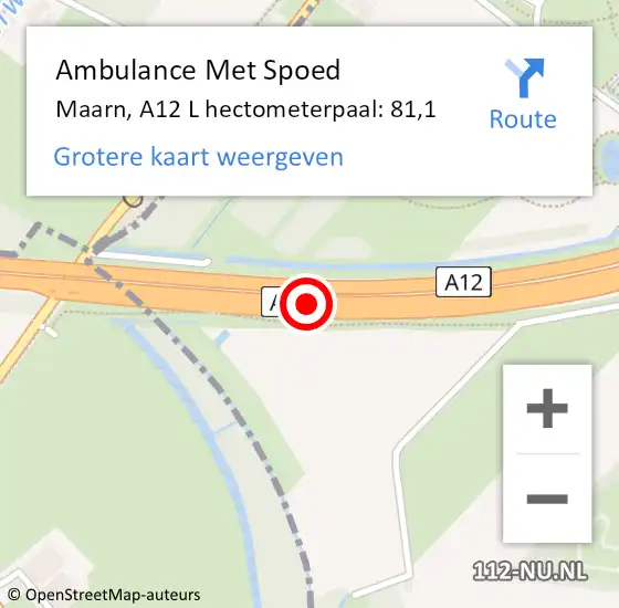 Locatie op kaart van de 112 melding: Ambulance Met Spoed Naar Harmelen, A12 R hectometerpaal: 50,5 op 4 april 2018 16:49