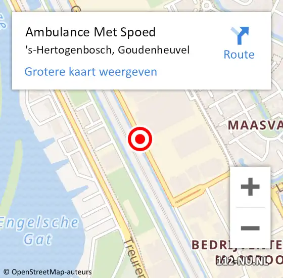 Locatie op kaart van de 112 melding: Ambulance Met Spoed Naar 's-Hertogenbosch, Goudenheuvel op 4 april 2018 18:55
