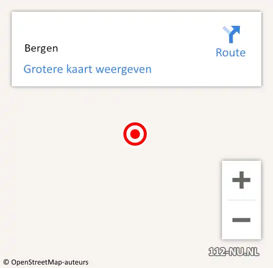 Locatie op kaart van de 112 melding:  Bergen op 5 april 2018 09:59