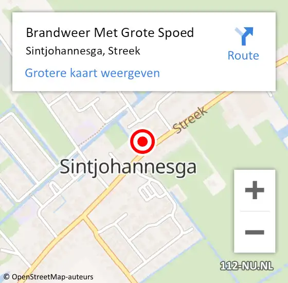 Locatie op kaart van de 112 melding: Brandweer Met Grote Spoed Naar Sintjohannesga, Streek op 5 april 2018 13:48