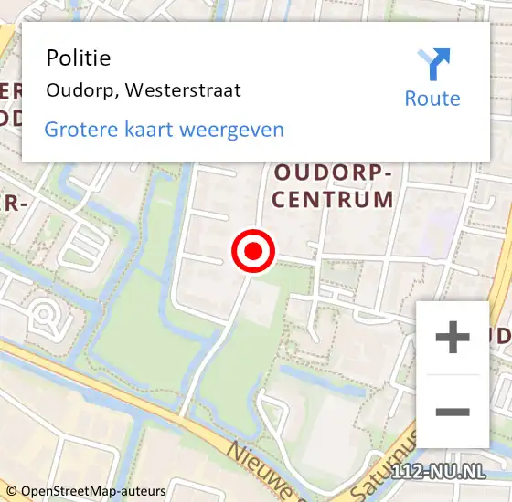 Locatie op kaart van de 112 melding: Politie Oudorp, Westerstraat op 5 april 2018 20:05