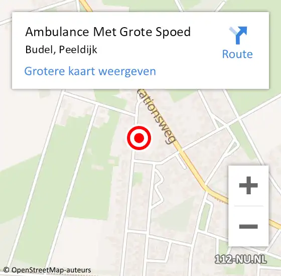 Locatie op kaart van de 112 melding: Ambulance Met Grote Spoed Naar Budel, Peeldijk op 5 april 2018 20:08